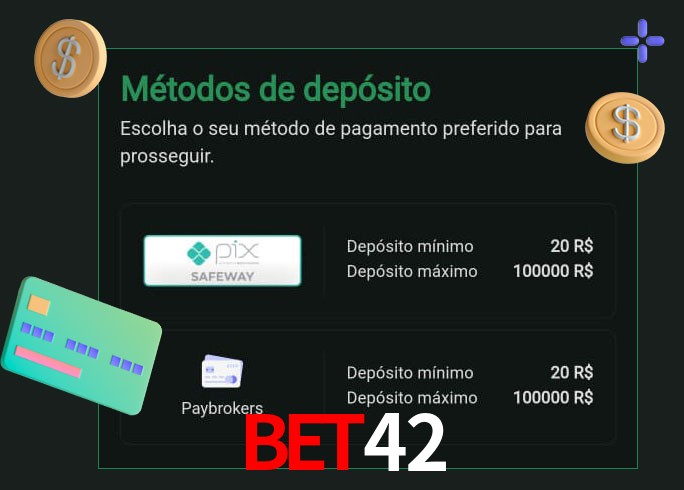 O cassino bet42 oferece uma grande variedade de métodos de pagamento